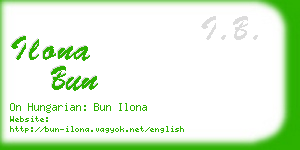 ilona bun business card